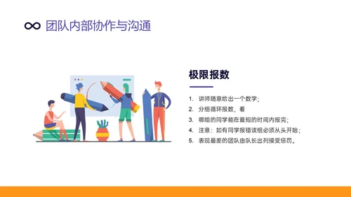 黄紫色简约插画职场沟通技巧培训ppt模板