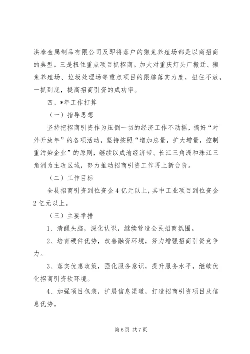 县招商引资工作自查报告.docx
