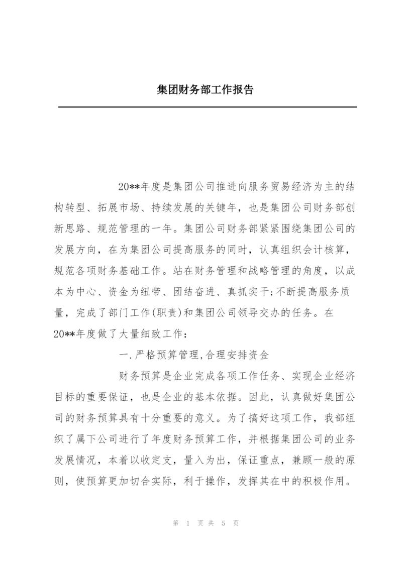 集团财务部工作报告.docx