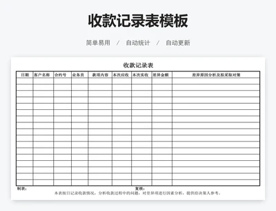 收款记录表模板