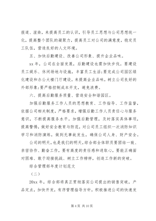 综合管理部年度计划范文.docx