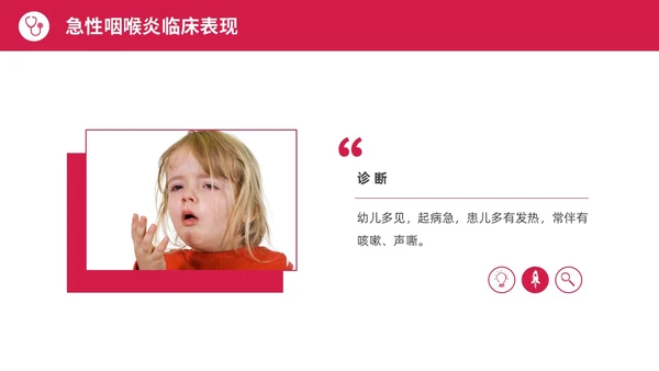 红色水彩简约商务急性咽喉护理查房培训PPT课件