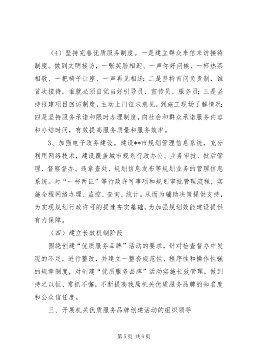 市规划局创优质服务品牌活动实施方案 (4).docx