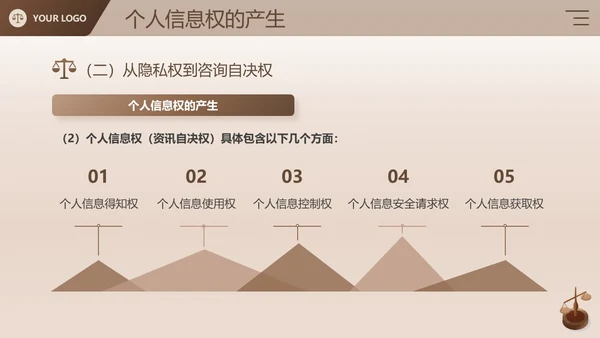 棕色简约商务风企业法律宣传培训个人信息保护法课件PPT模板