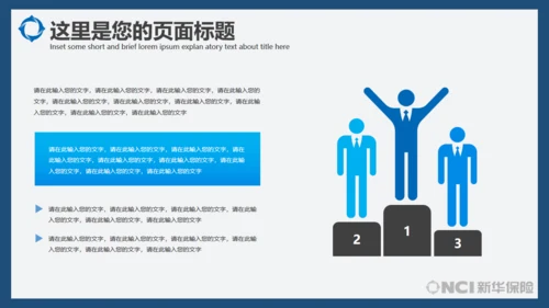 金融理财新华保险商务风总结通用PPT演示模板