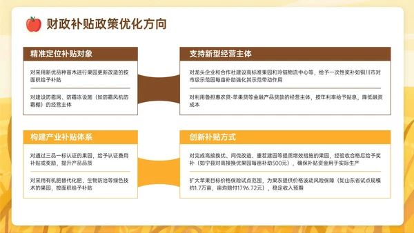 棕黄色插画风关于苹果产业赋能乡村振兴之路PPT模板