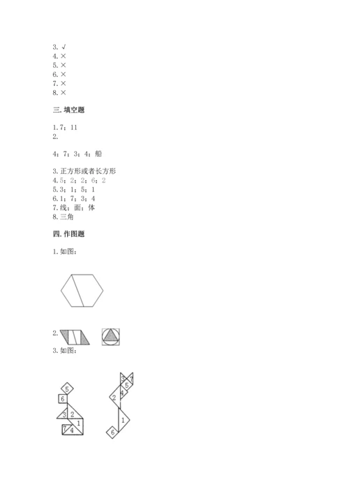 苏教版一年级下册数学第二单元 认识图形（二） 测试卷及答案【夺冠】.docx