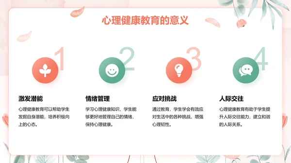 红色手绘风心理健康教育主题班会PPT模板
