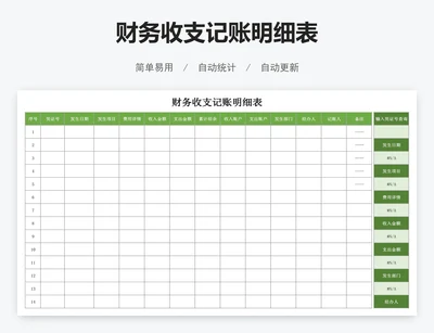 财务收支记账明细表