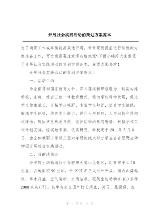 开展社会实践活动的策划方案范本.docx