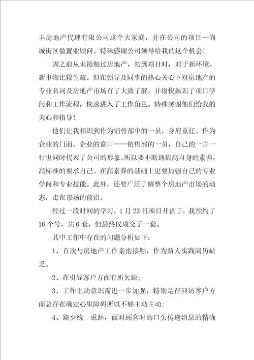 2023年房地产销售新人工作总结报告五篇
