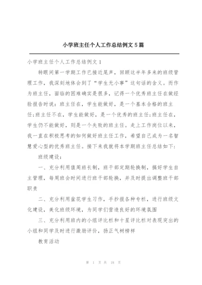 小学班主任个人工作总结例文5篇.docx