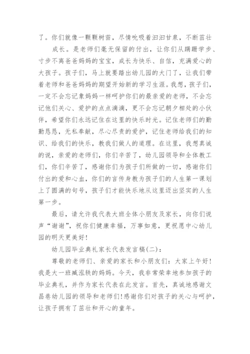 幼儿园毕业典礼家长代表讲话稿_幼儿园毕业家长会发言稿.docx