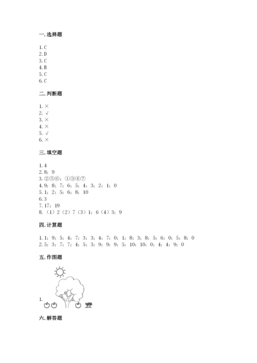 小学数学试卷一年级上册数学期末测试卷a4版打印.docx