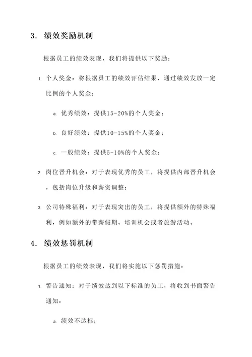 公司绩效奖惩制度方案