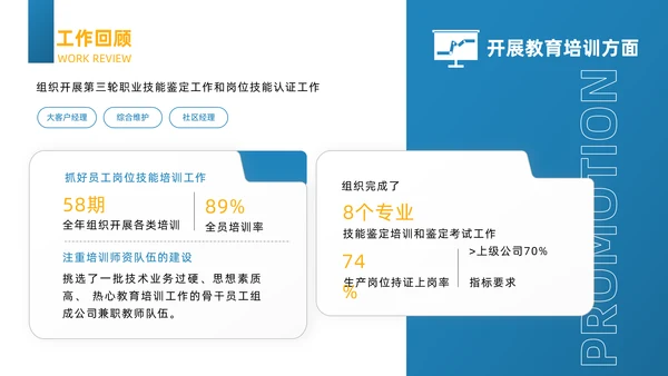人事行政晋升述职蓝色商务风通用PPT模板
