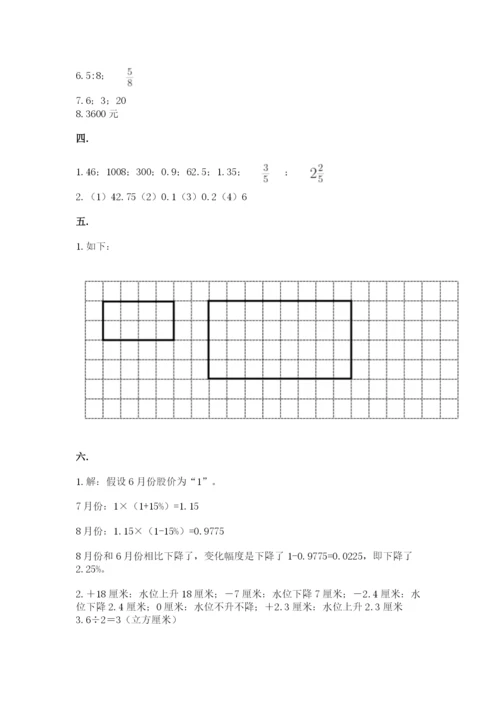 北师大版六年级数学下学期期末测试题附参考答案【达标题】.docx