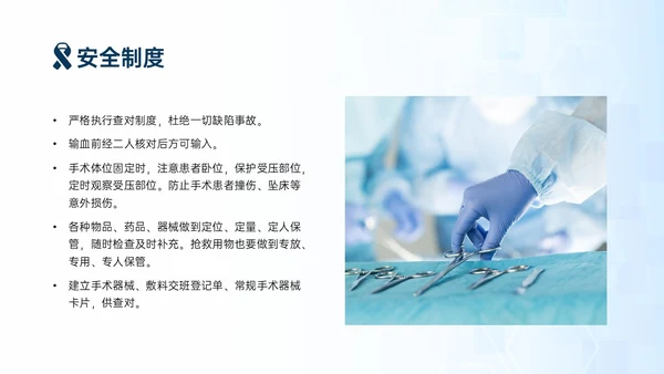 蓝色简约商务手术安全核查制度培训PPT模板护理安全管理