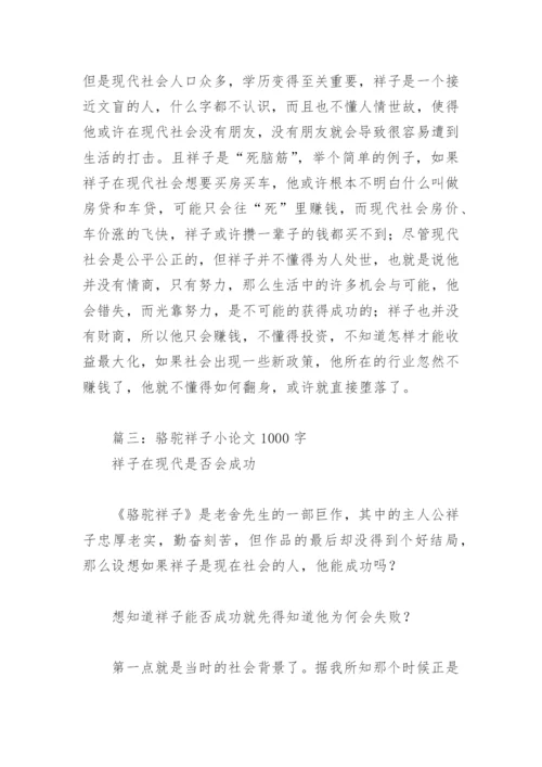 骆驼祥子小论文1000字(精选4篇).docx