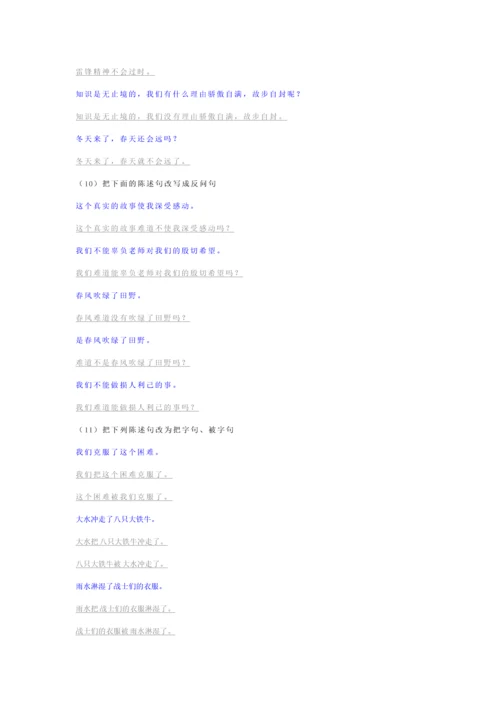 2023年小升初语文专项复习句子精编习题.docx