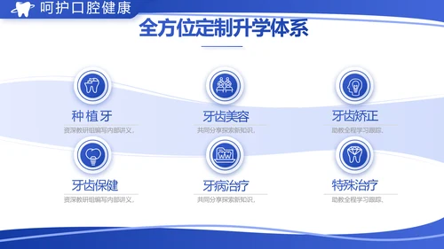 蓝色简约医疗牙科工作汇报计划PPT