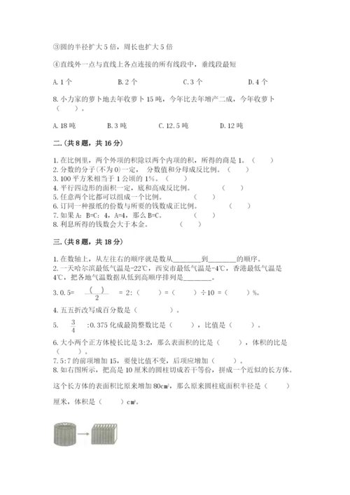 人教版六年级数学小升初试卷（必刷）.docx