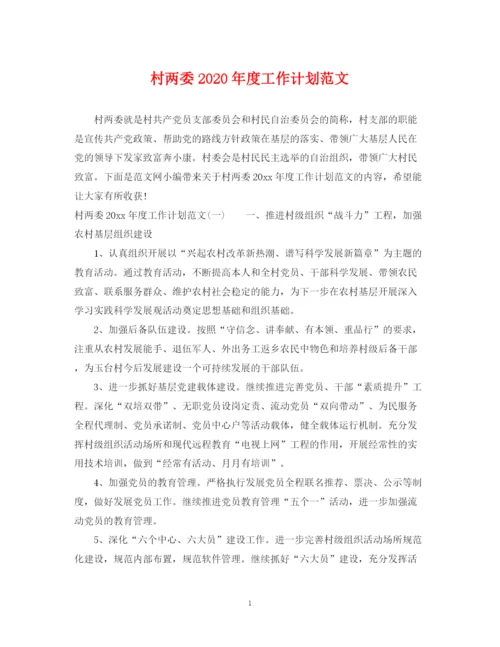 精编之村两委年度工作计划范文.docx