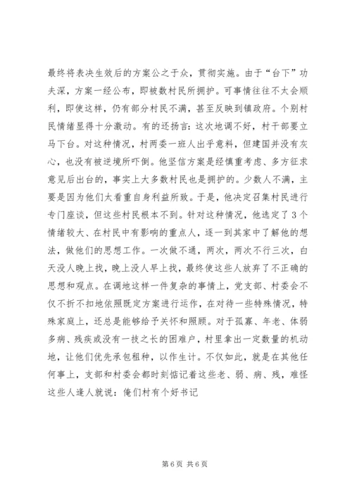 村民信赖的当家人村党支部书记的事迹(2).docx