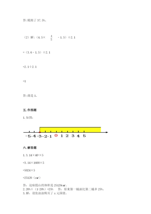 武进市六年级下册数学期末测试卷附答案.docx