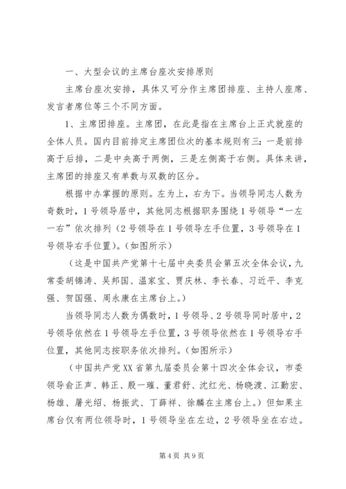 篇一：最正确的政务会议座次安排原则及示例.docx