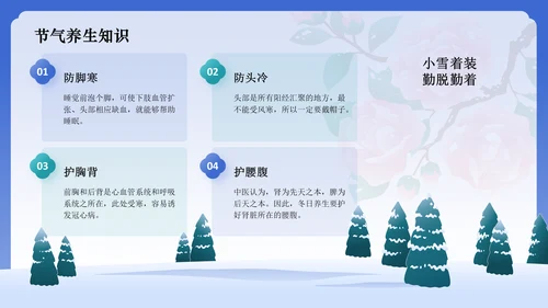 蓝色国潮风二十四节气科普介绍——小雪PPT模板