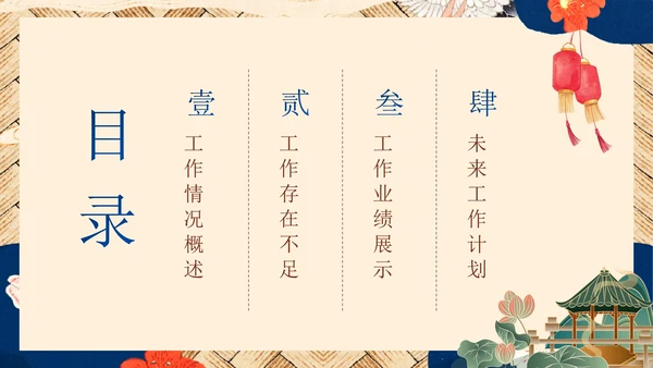 国潮国风新中式房地产年终工作总结PPT模板