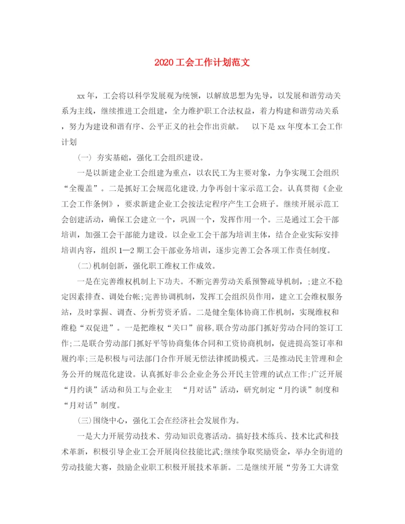 精编之工会工作计划范文.docx