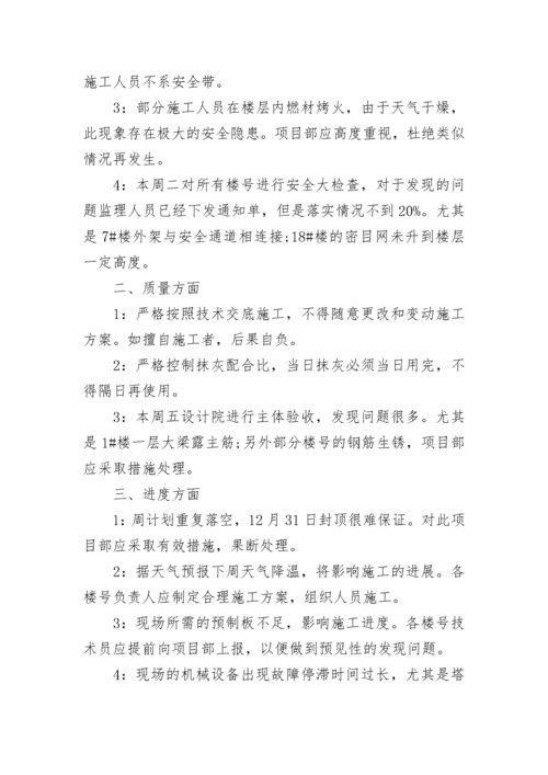 监理例会纪要范本.docx