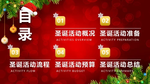 红色简约风圣诞节活动策划圣诞元旦双旦节日活动PPT模版
