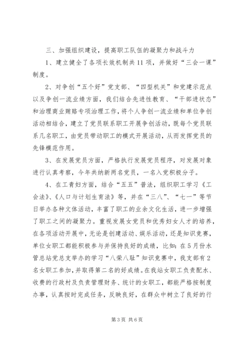 水管站上半年党建工作汇报材料 (2).docx