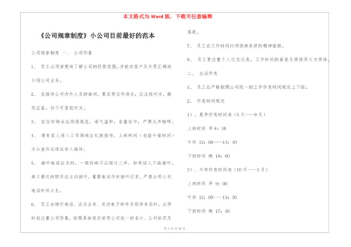 《公司规章制度》小公司目前最好的范本.docx