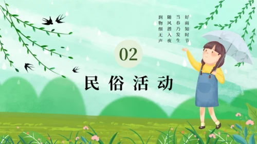 雨水节气小孩背景通用PPT课件