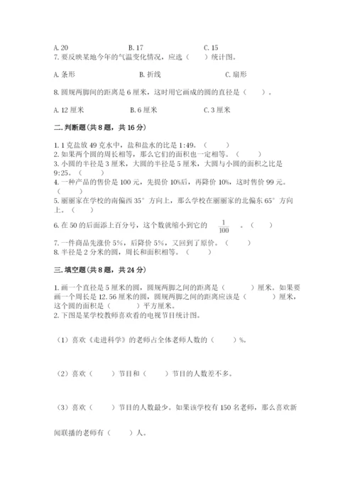 人教版六年级上册数学期末测试卷必考.docx