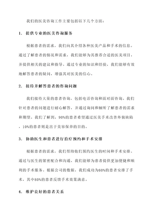 医美咨询工作总结报告