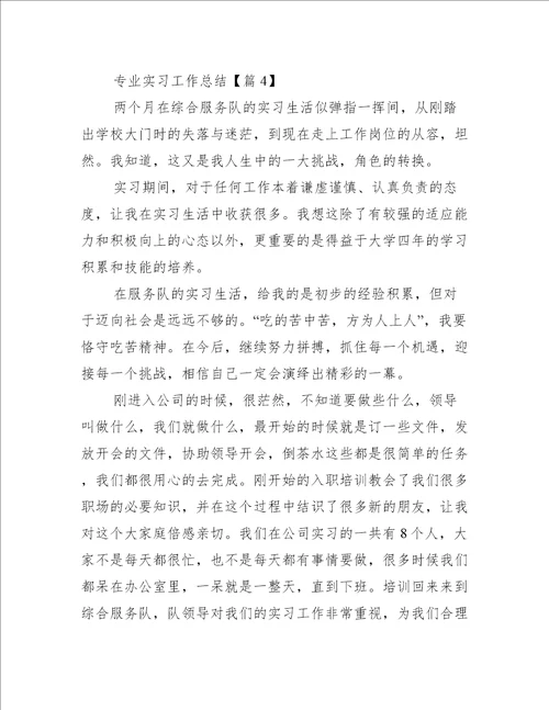 专业实习工作总结