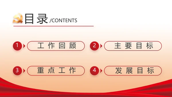 红色简约大气政府工作总结汇报PPT