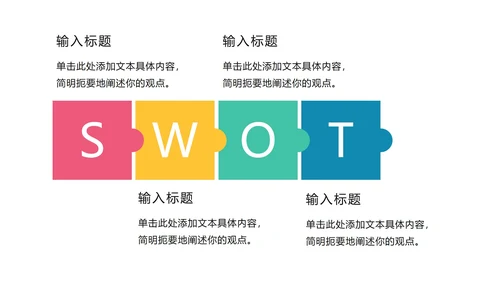 关系图SWOT页PPT模板