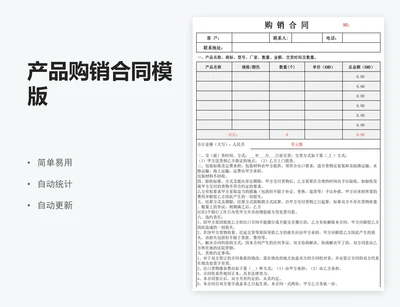 产品购销合同模版