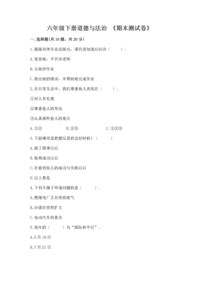六年级下册道德与法治 《期末测试卷》【能力提升】.docx