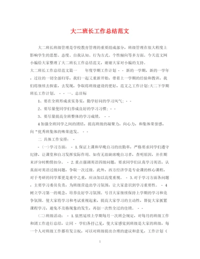 精编之大二班长工作总结范文.docx