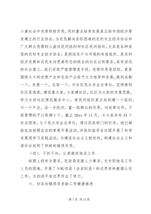 民政局工作总结及工作计划.docx