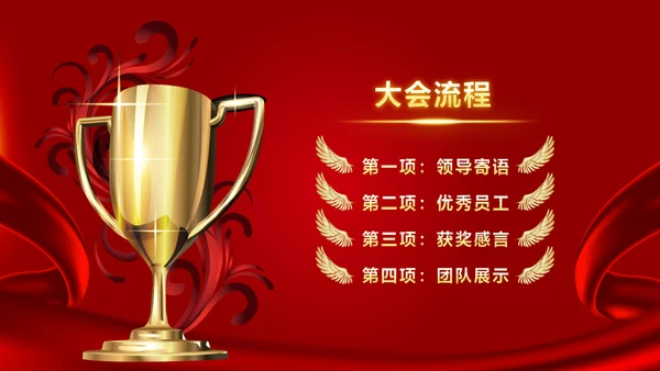 公司优秀员工表彰企业颁奖大会通用PPT模板