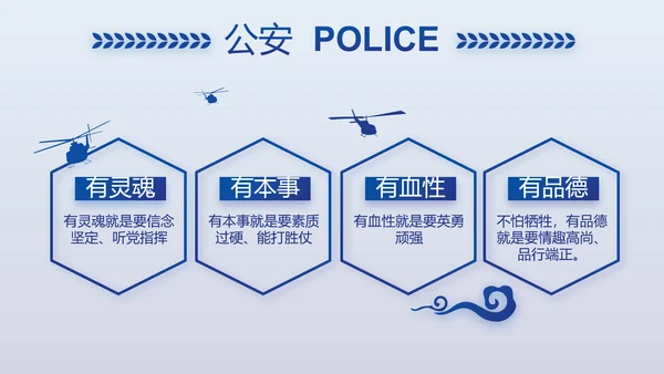蓝色大气公安警察案件汇报动态PPT模板