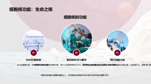 3D风生物医疗教学课件PPT模板
